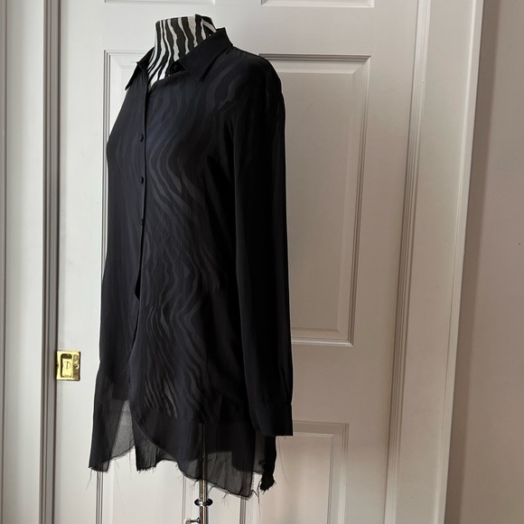 NWOT Go Silk for Anthropology sheer button down - Picture 5 of 8